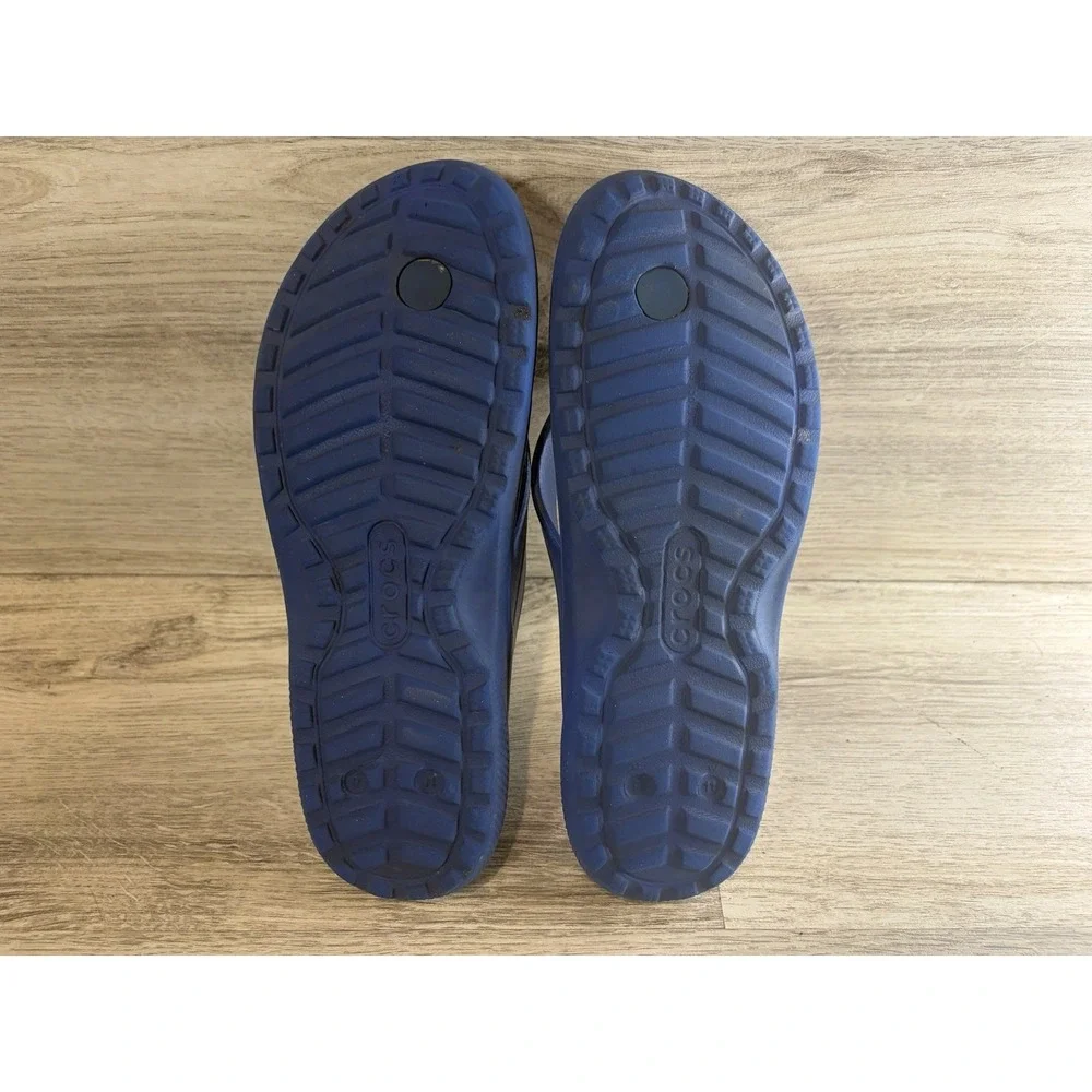 Crocs Classic Flip Flop Sandals Blue Slip On Casual Shoes Mens 9 Womens 11